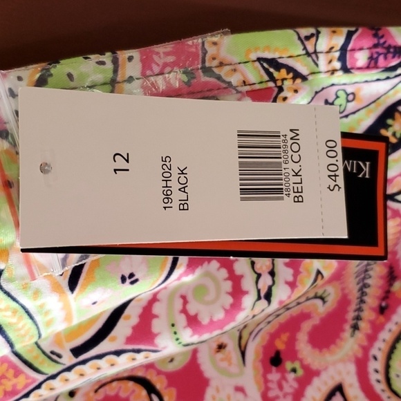 Kim Roger's black pink & green paisley short NWT size 12 - Picture 3 of 12